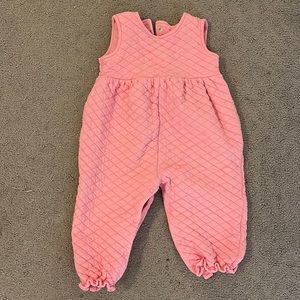 Beaufort Bonnet Co. quilted pink overalls. 12-18 mos.